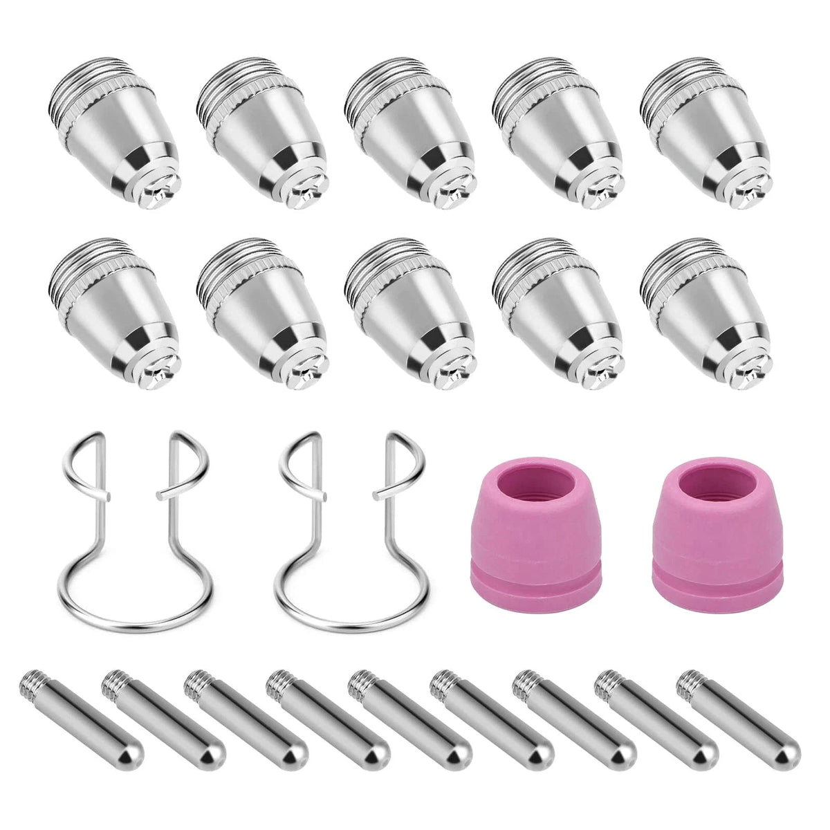24PCS Plasma Cutter Torch Nozzles/Electrodes/Guides Consumables Kit