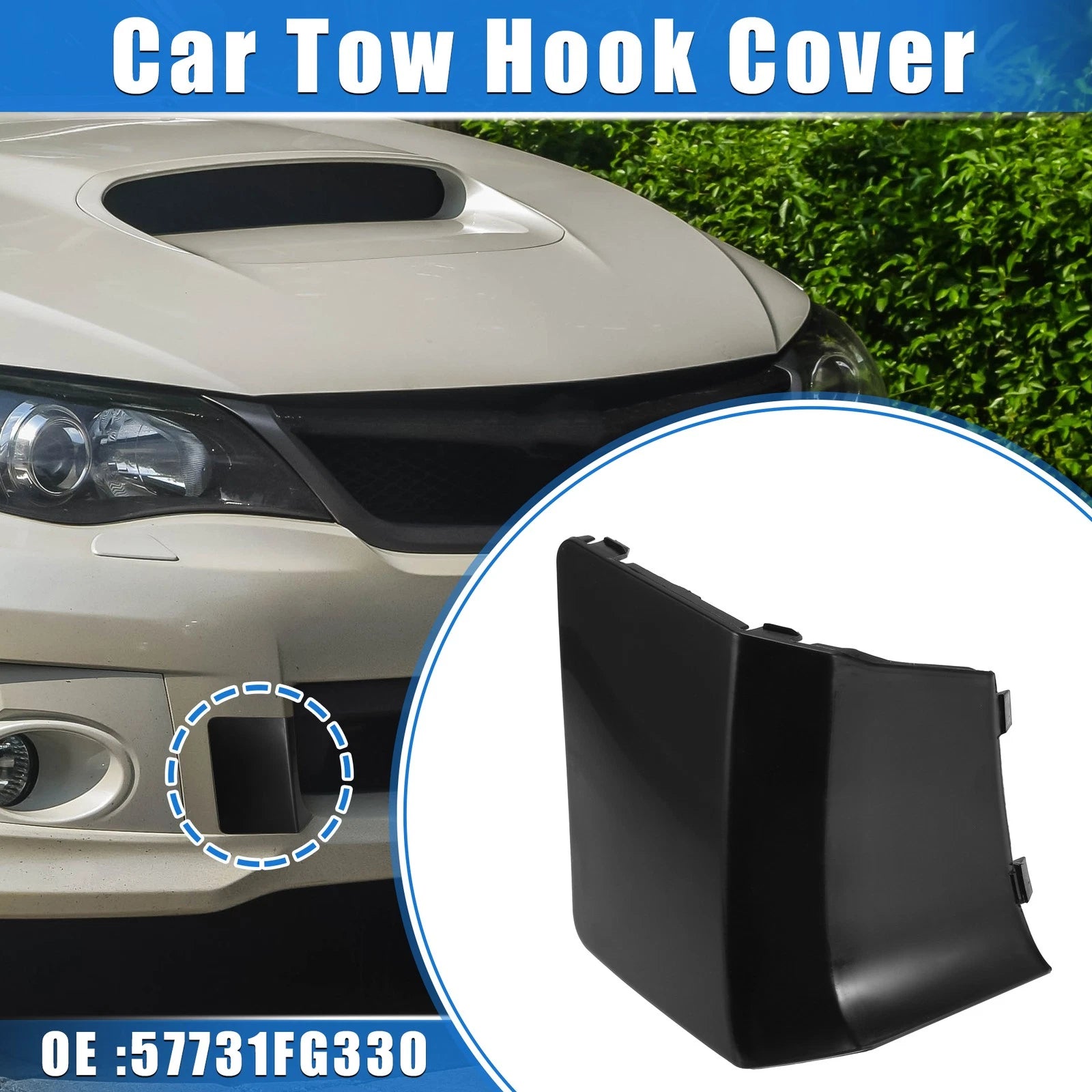 Front Bumper Tow Eye Hook Cover Replacement for Subaru Impreza (2010–2014)