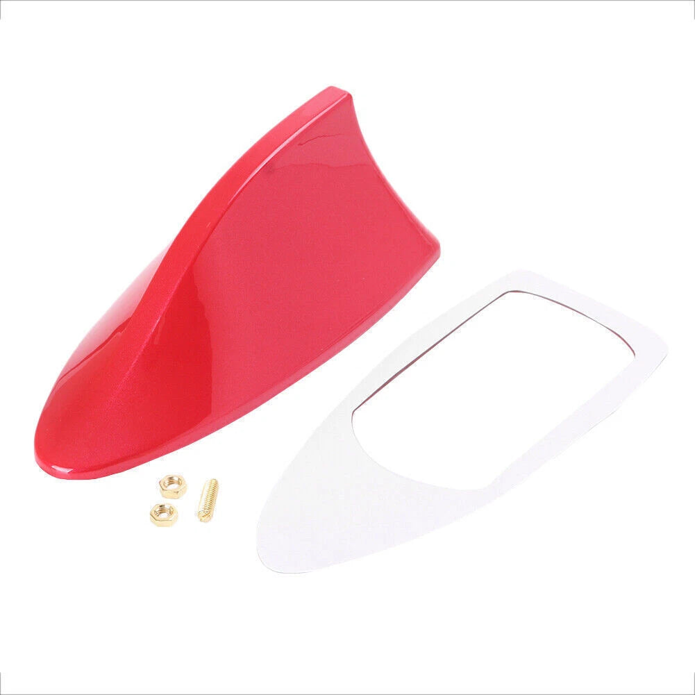Shark Fin Roof Antenna for Universal Vehicles (FM/AM, Red)
