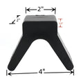 2 Inch Mounting Width Boat Trailer Black Molded Rubber V Bow Stop