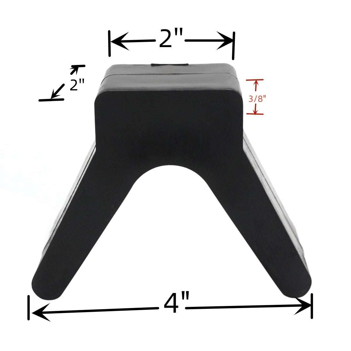 2 Inch Mounting Width Boat Trailer Black Molded Rubber V Bow Stop