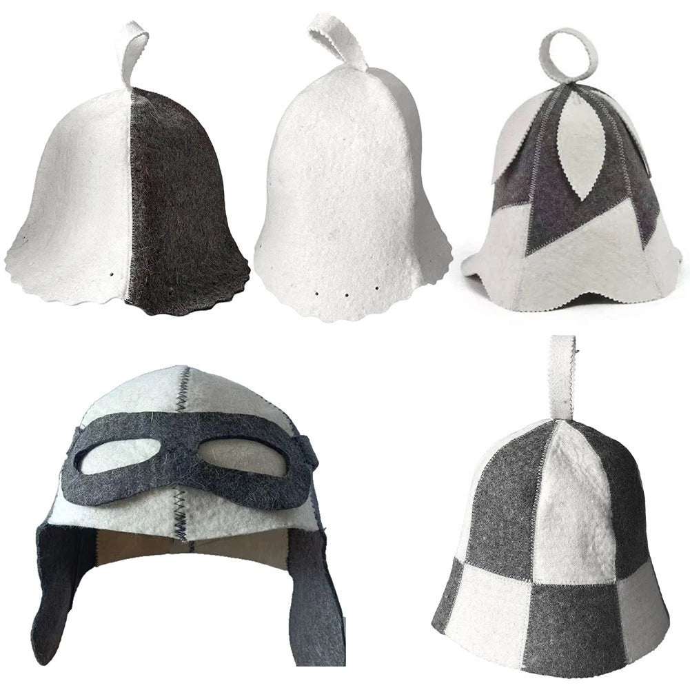 Sauna Hat for Men Pilot Style Felt Lightweight Heat Protection