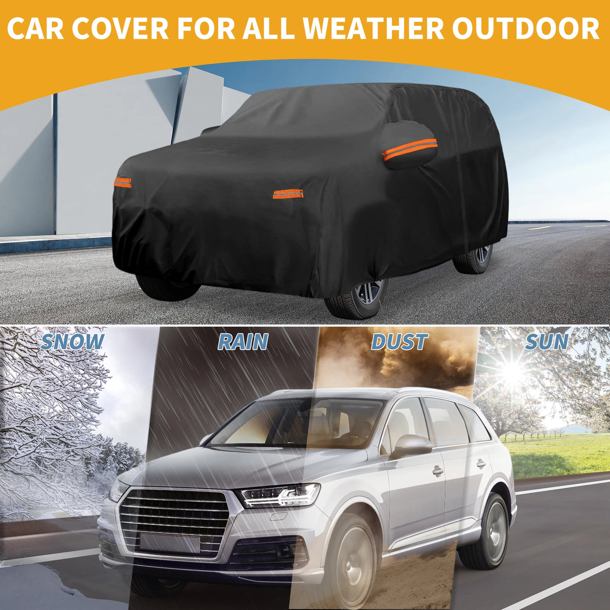 Waterproof Car Cover for Lexus LX (190T-PU, Black)