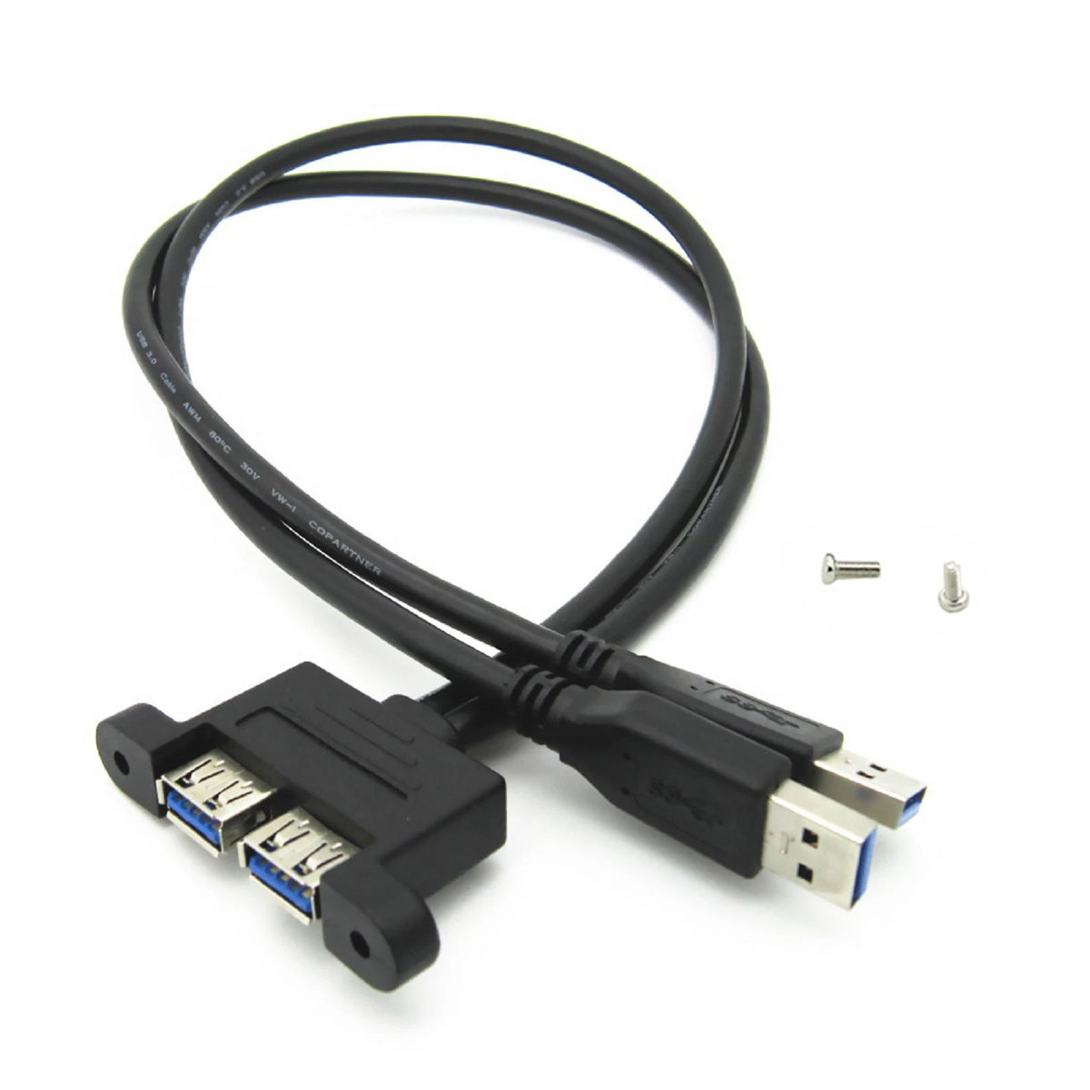 USB 3.0 A Male to Female Extension Cable Panel Mount Adapter (30cm)