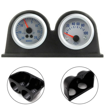 Dash Gauge Pod Holder for Dual Auto Gauges 2in/52mm (Universal)