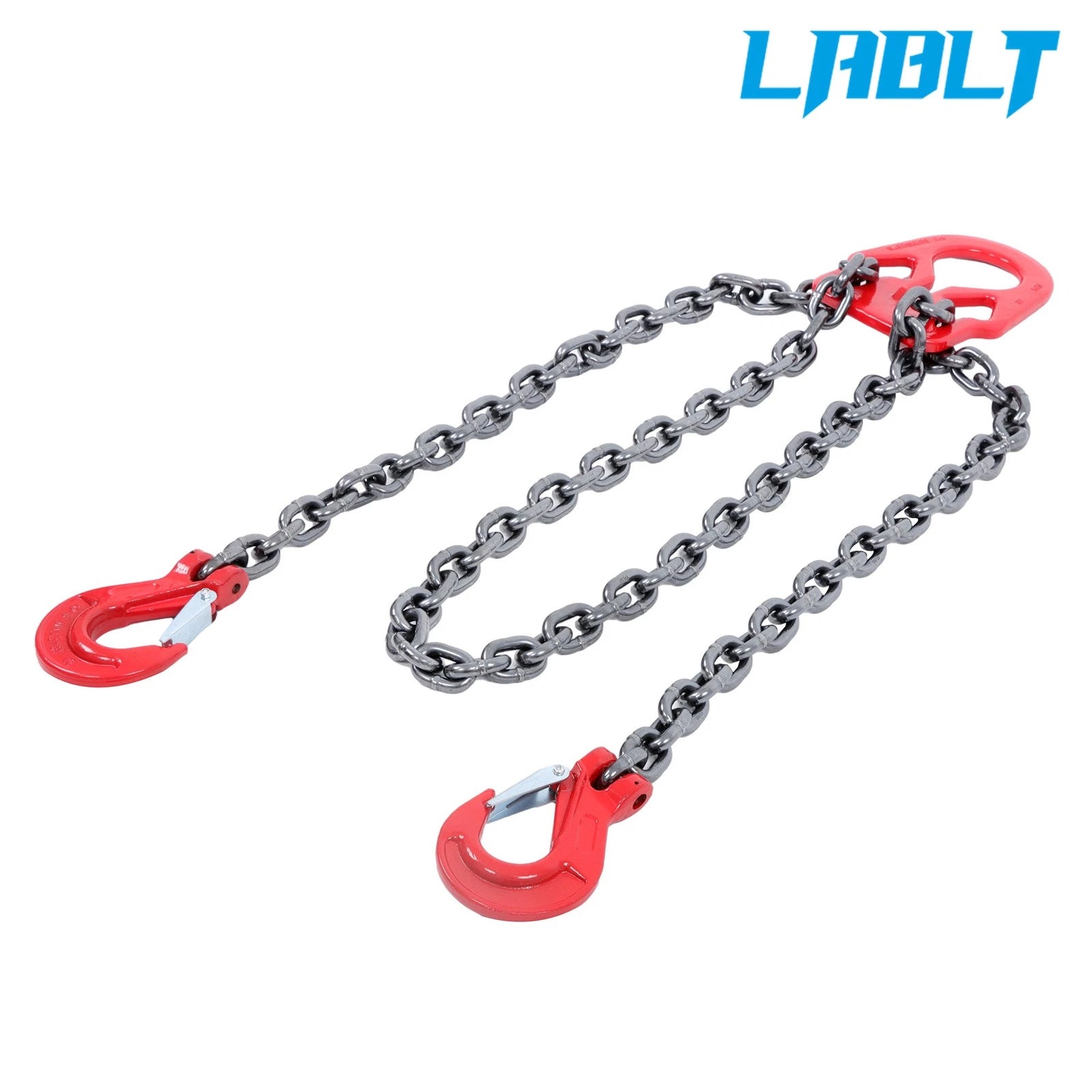 2X 3/8" × 10' G80 Chain Sling with Grab Hooks (7100 lbs)