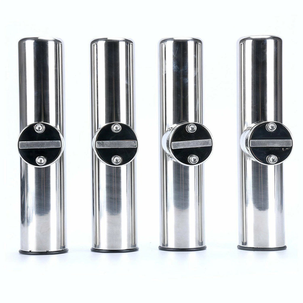 4X Adjustable Fishing Rod Holder for Rails 7/8" to 1" Stainless Steel