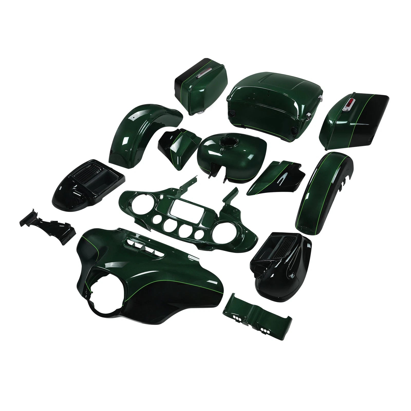Fairings Kit for Harley Electra Glide (2014–2024) Deep Jade Pearl/Vivid Black