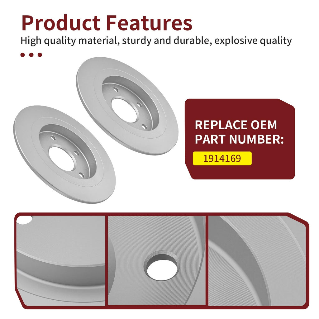 2X Rear Brake Rotor 1914169 for Polaris RZR Pro S 4 (2023–2025) RZR Turbo R 4 (2023–2024)
