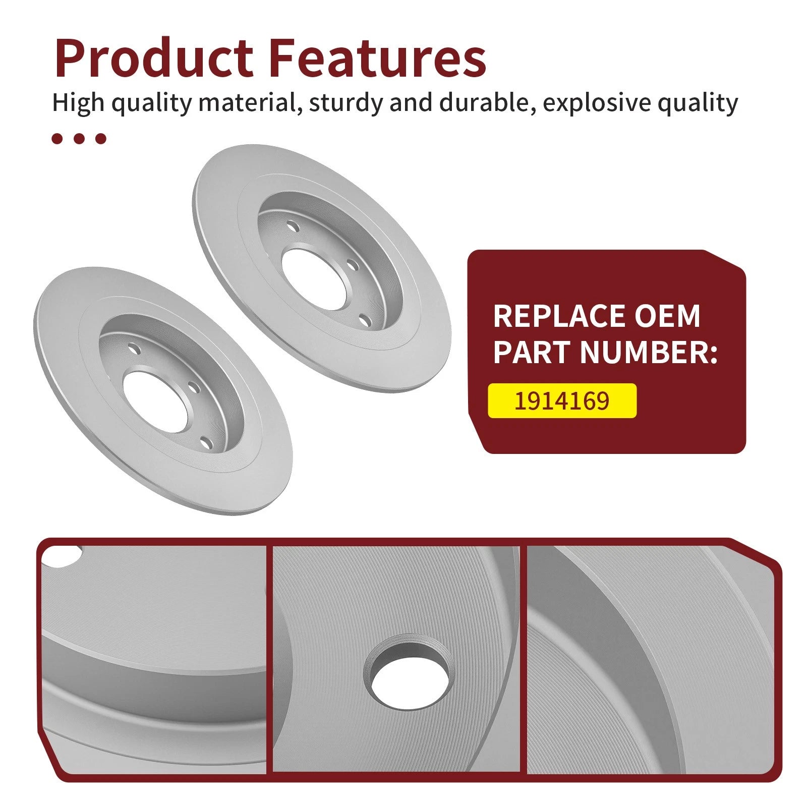2X Rear Brake Rotor 1914169 for Polaris RZR Pro S 4 (2023–2025) RZR Turbo R 4 (2023–2024)