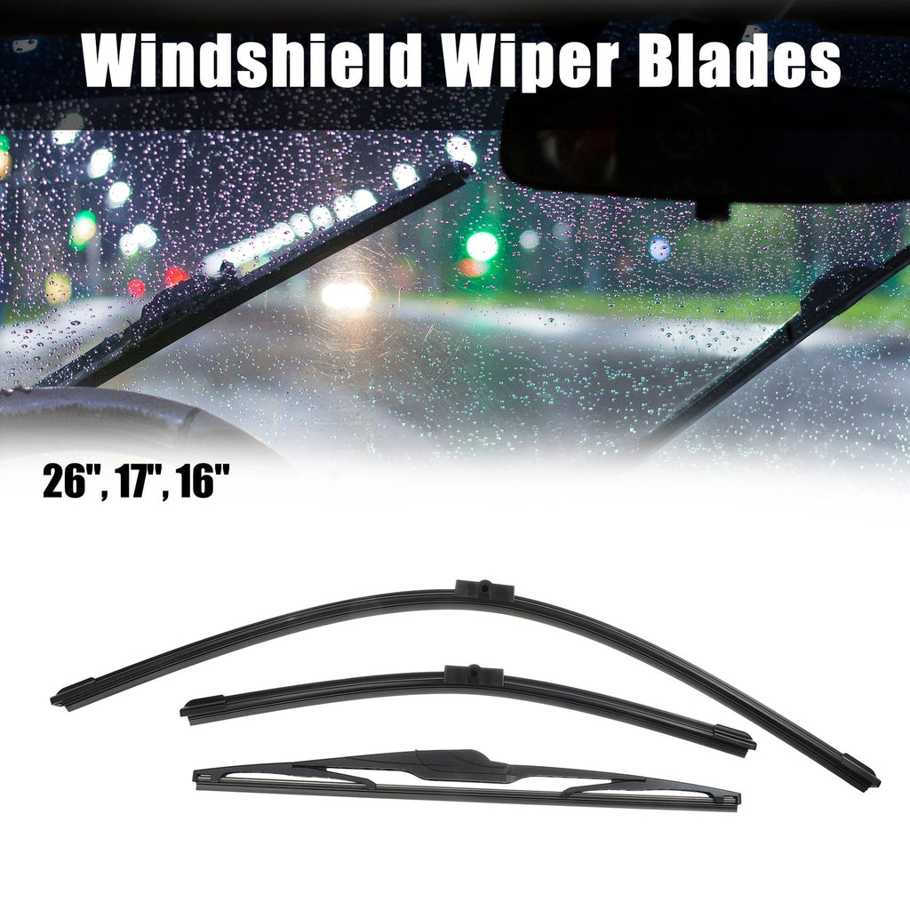 3X Windscreen Wiper Blades for Peugeot 207 Hatchback (2006–2015)