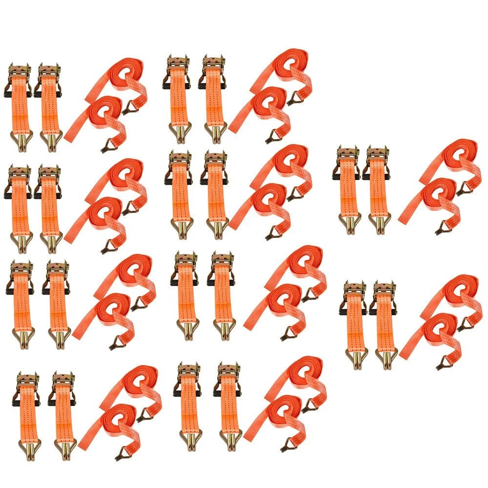 20 Pack Ratchet Tie Down Cargo Straps 1.5" x 15' with J Hooks