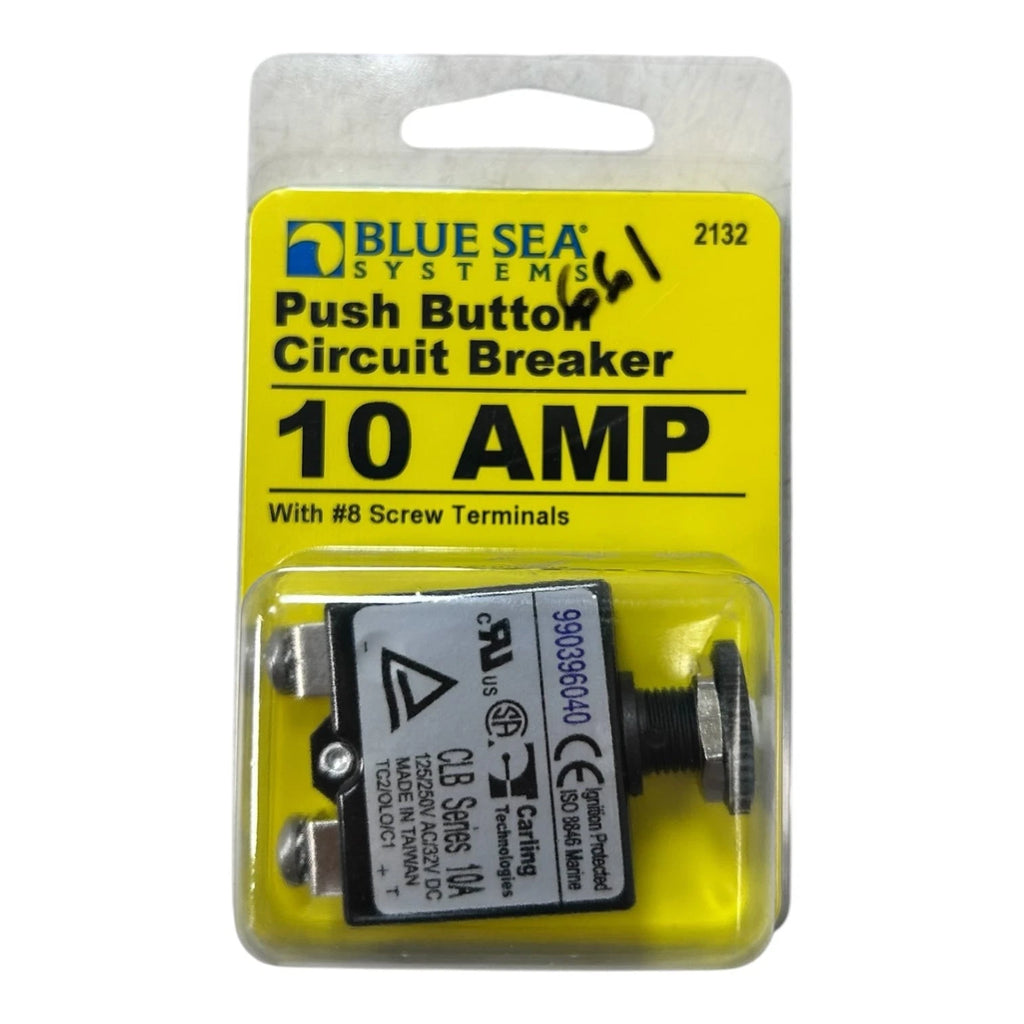 2X Push Button Circuit Breaker 10 AMP for Blue Sea Systems 2132
