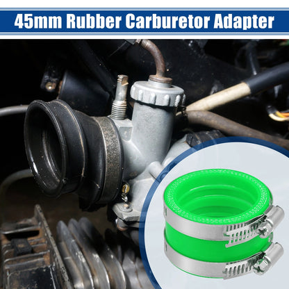 45mm ID Green Carburetor Adapter Inlet Intake Pipe Boot with Clamps for