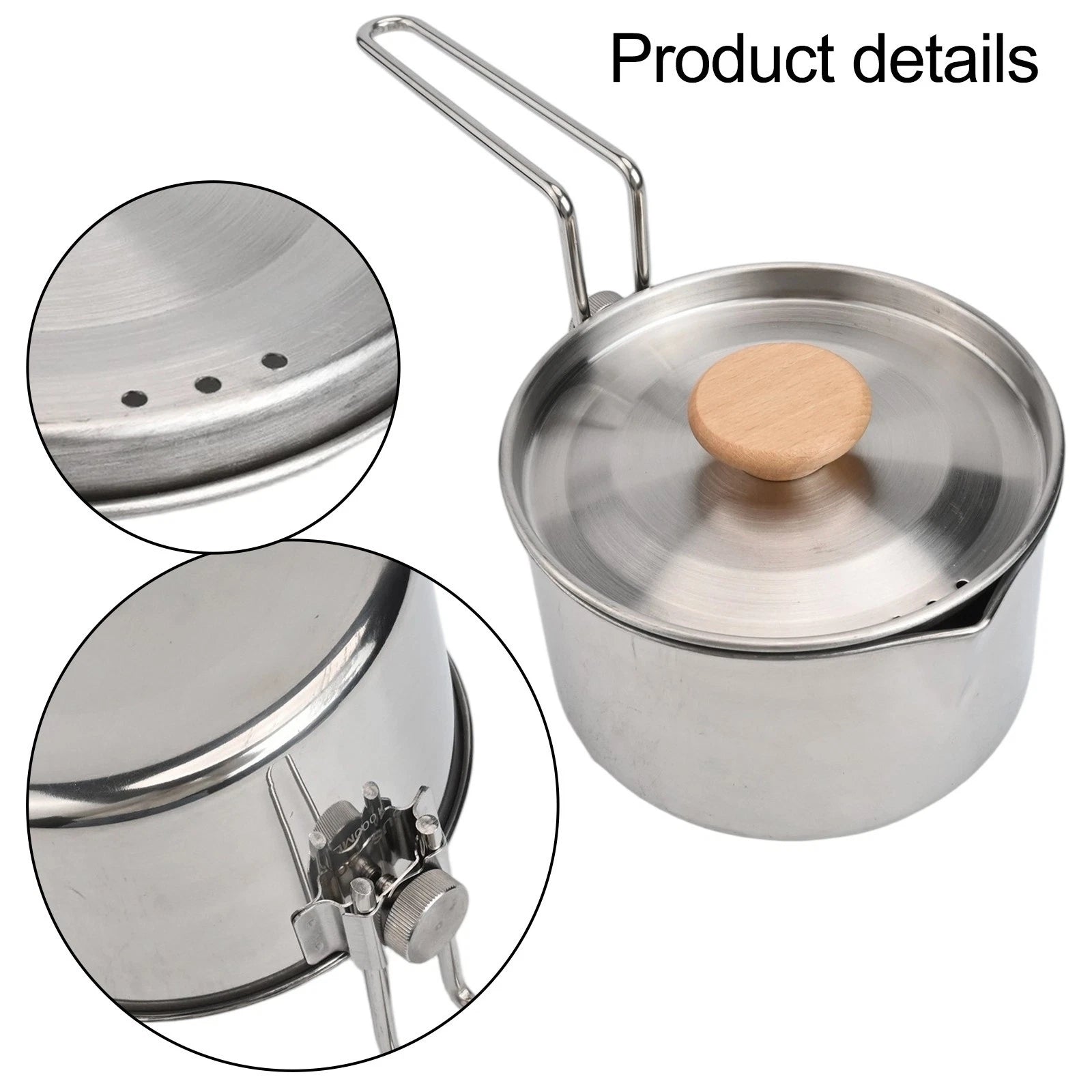 1L Camping Kettle with Sturdy Handle
