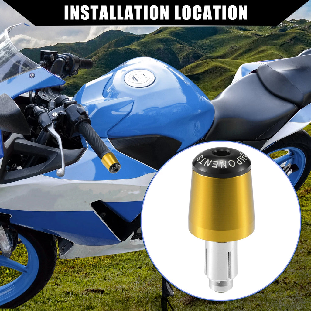 2X Handlebar End Plugs 7/8" for Honda Gold Tone