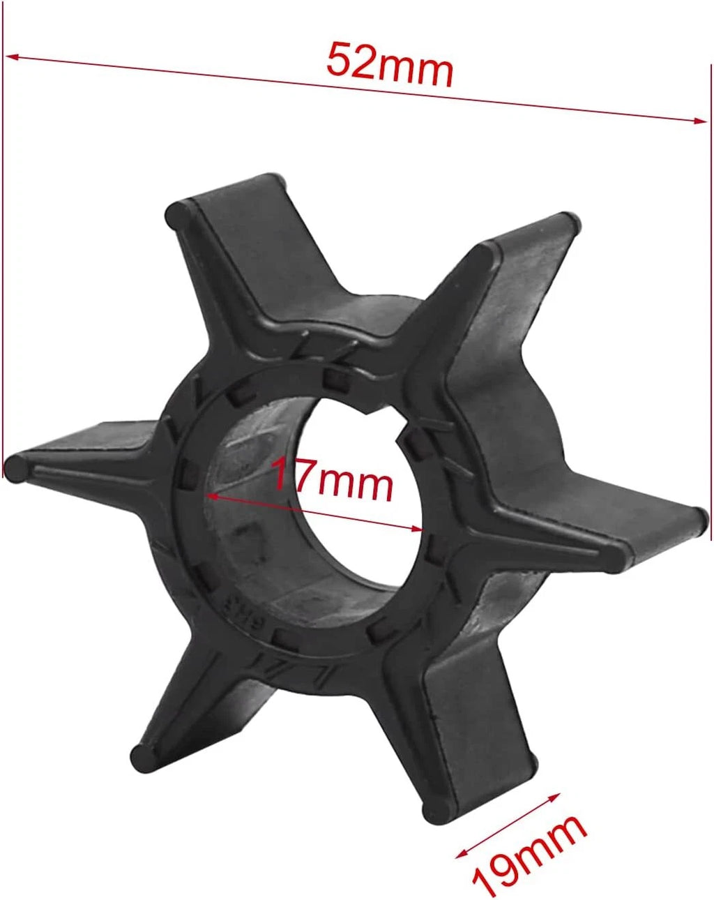 Water Pump Impeller with Key for Yamaha Outboard Motor (6H3-44352-00)