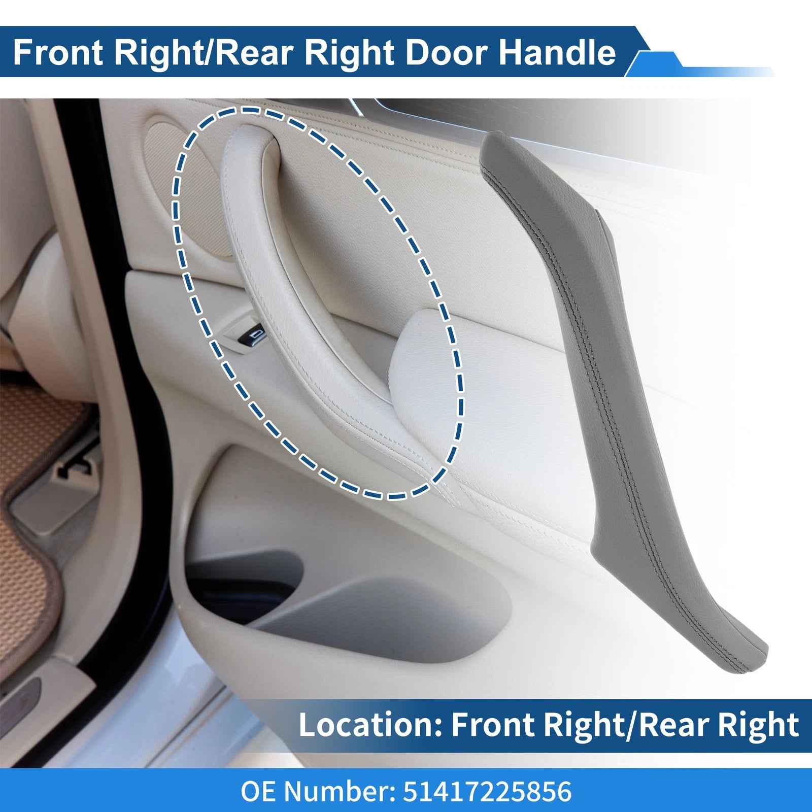 Inner Door Panel Handle Replacement for BMW F10 F11 F18 (2010–2017)