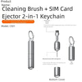 2X Aluminum SIM Card Ejector & Cleaning Brush Set for Universal Use