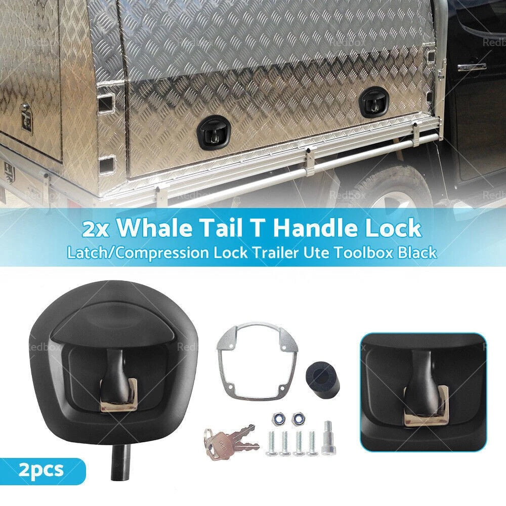 2X Whale Tail T Handle Lock Latch Compression Lock for Ute Canopy Trailer Toolbox