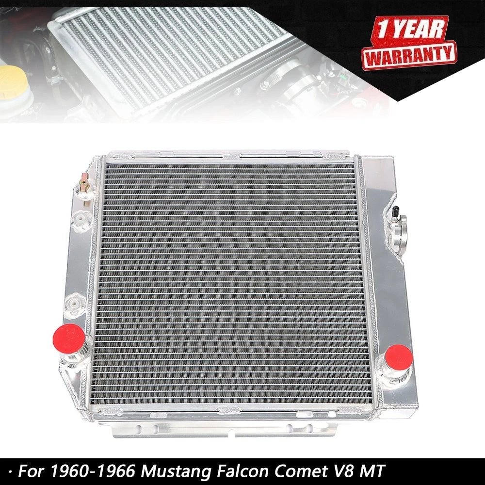 3 Row Aluminum Radiator for Ford Mustang Falcon Comet V8 (1960–1966)