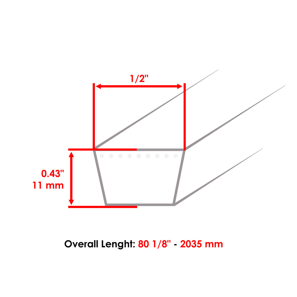 V-Belt 1/2 Inch Half Inch Width for Simplicity 1613H 1614H (1968–1979)