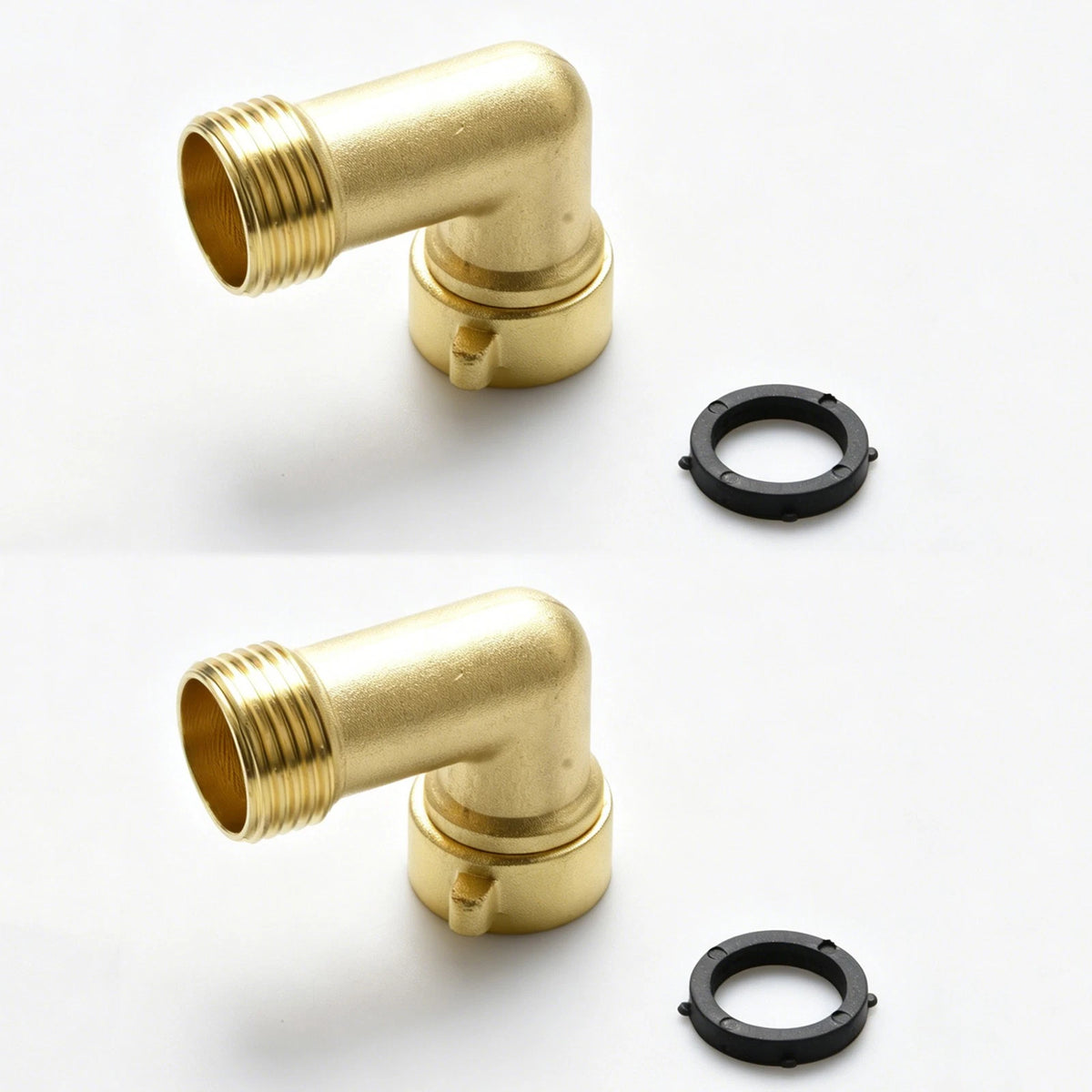 Set of 2 Brass 90° Garden Hose Elbow Connectors for RV Camper