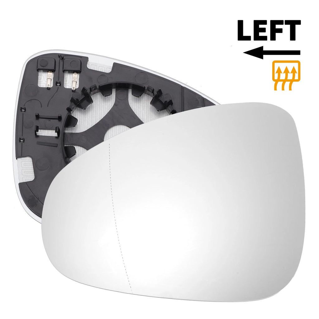 Heated Left Side Mirror Glass Replacement for Volkswagen Touareg (2010–2018)