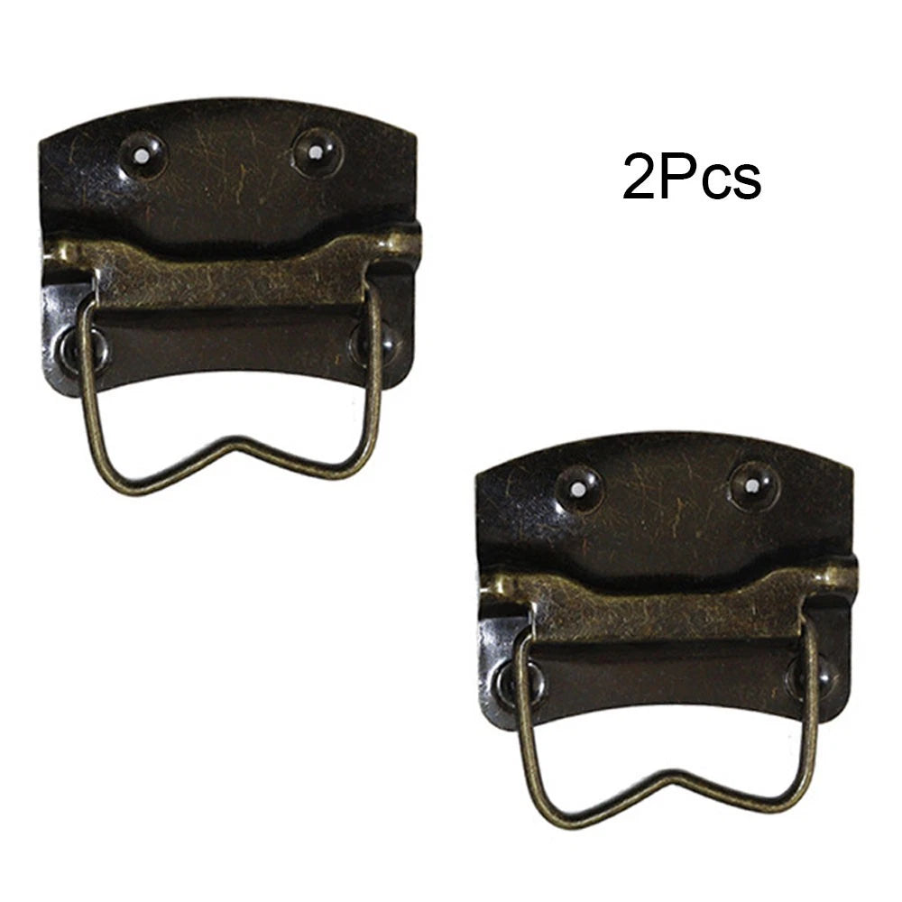 2Pcs Vintage Rectangle Door Pull Handle Drawer Cabinet Knob Furniture Hardware