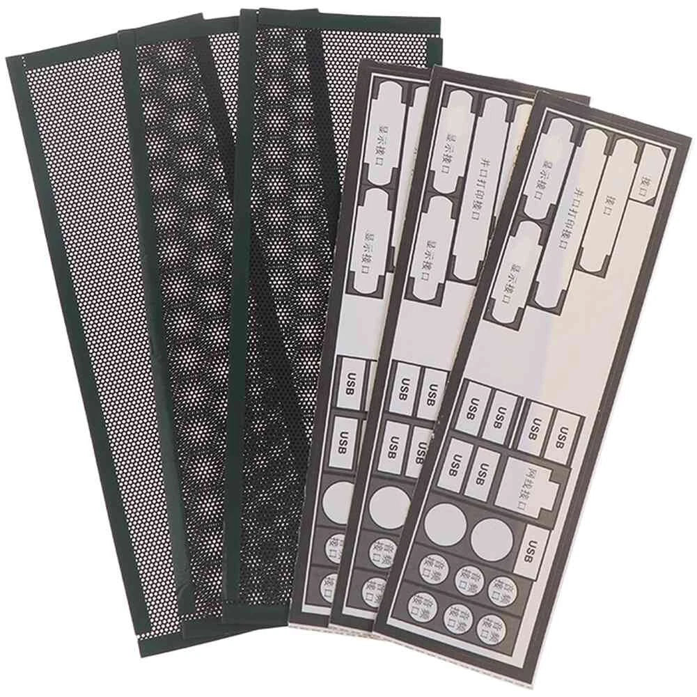 3PCS Black PVC Dust Filter for Computer Chassis I/O Back Plate
