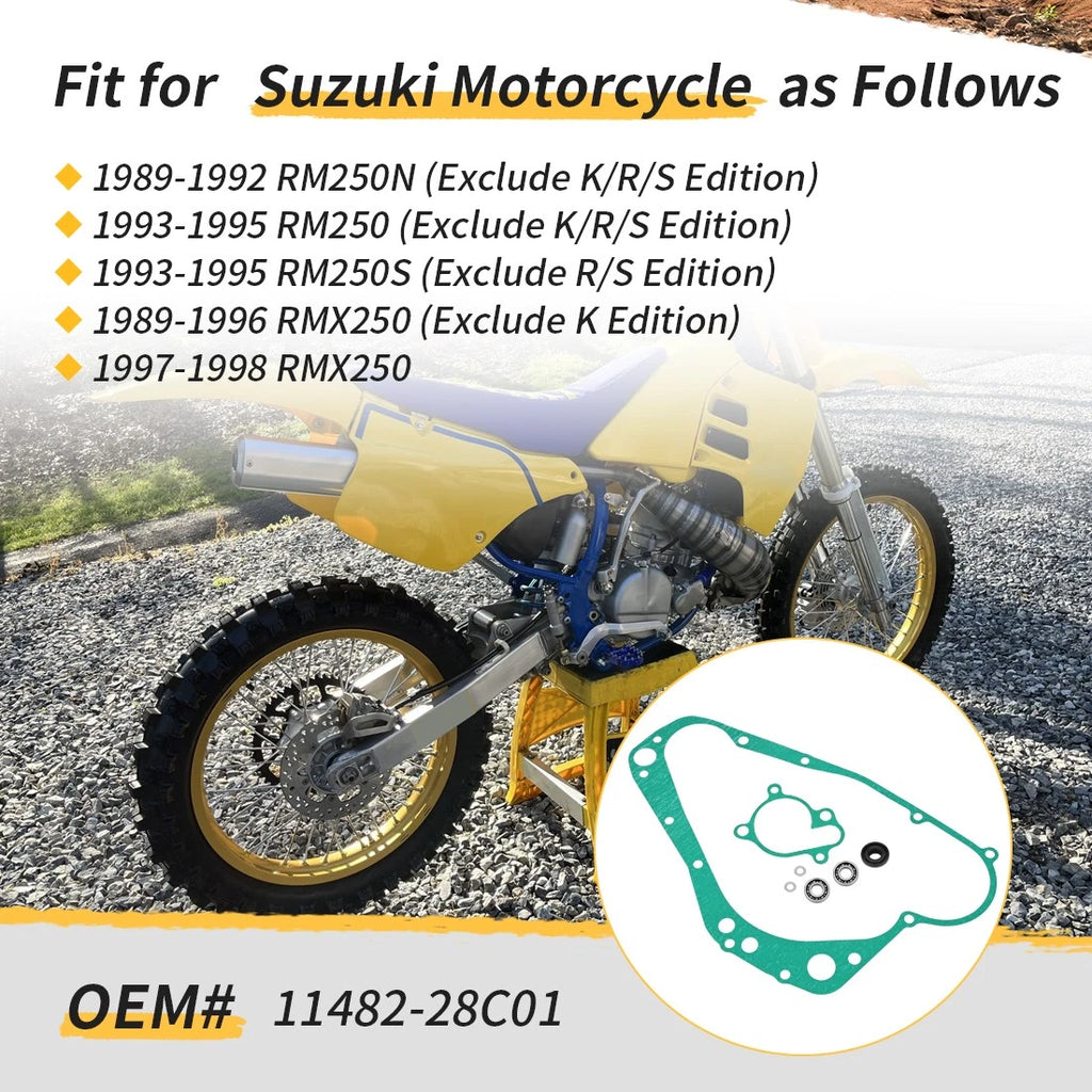 Clutch Water Pump Cover Gasket Seal for Suzuki RM250 RMX250 (1989–1998)
