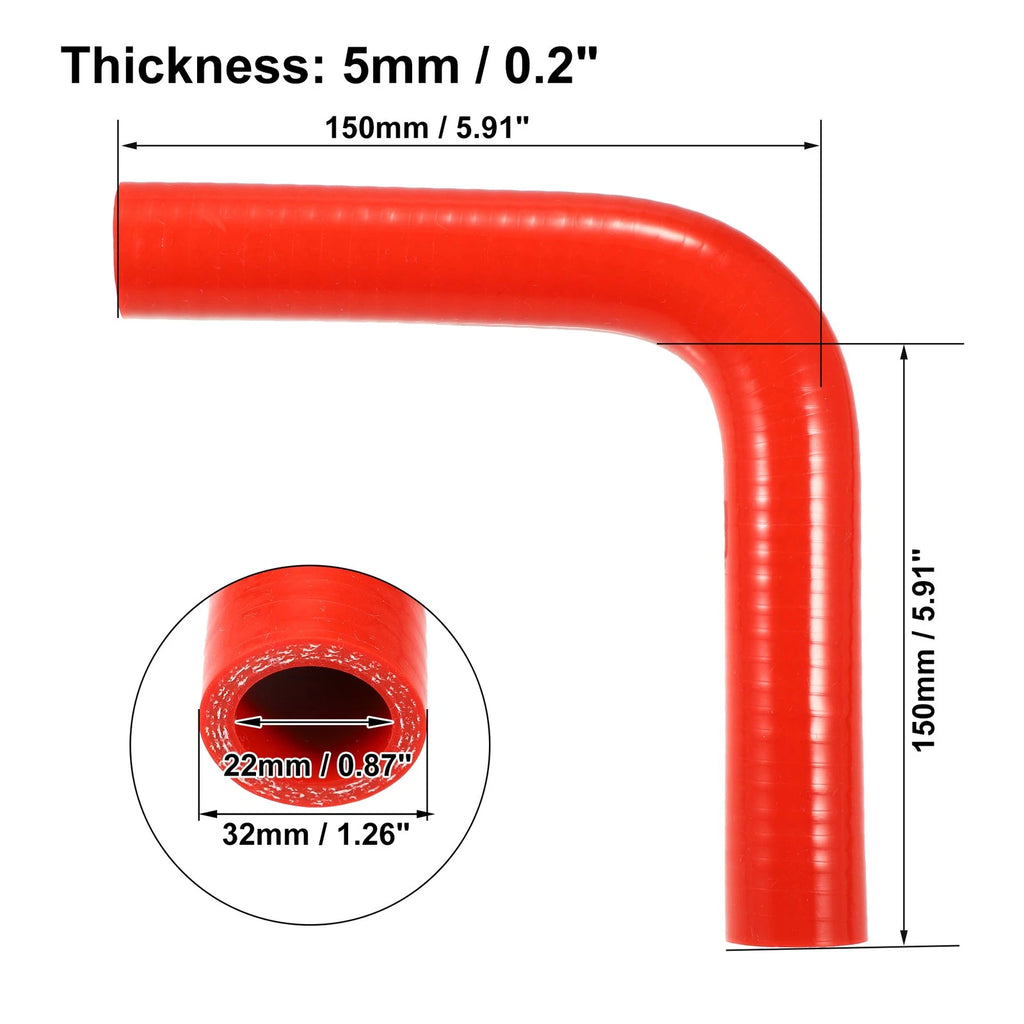 22mm 90 Degree Silicone Hose Coupler for Intercooler (Universal)