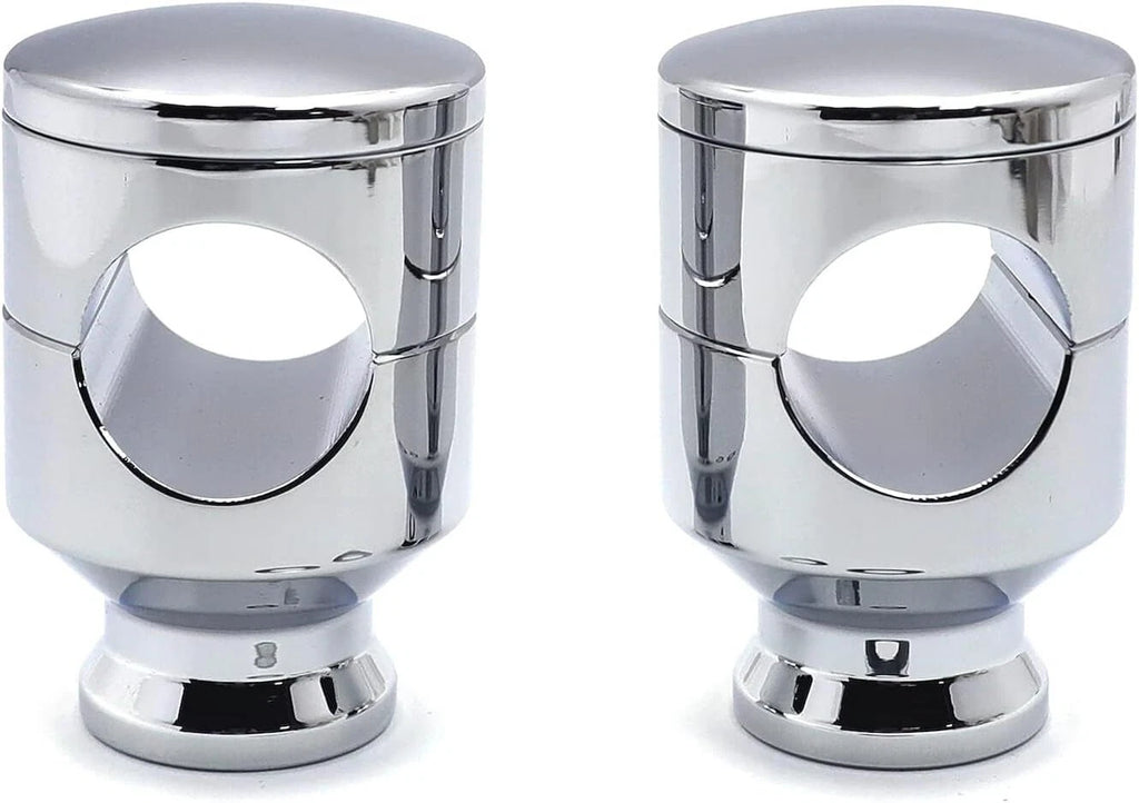 Chrome Straight 2" Rise Handlebar Risers for Harley