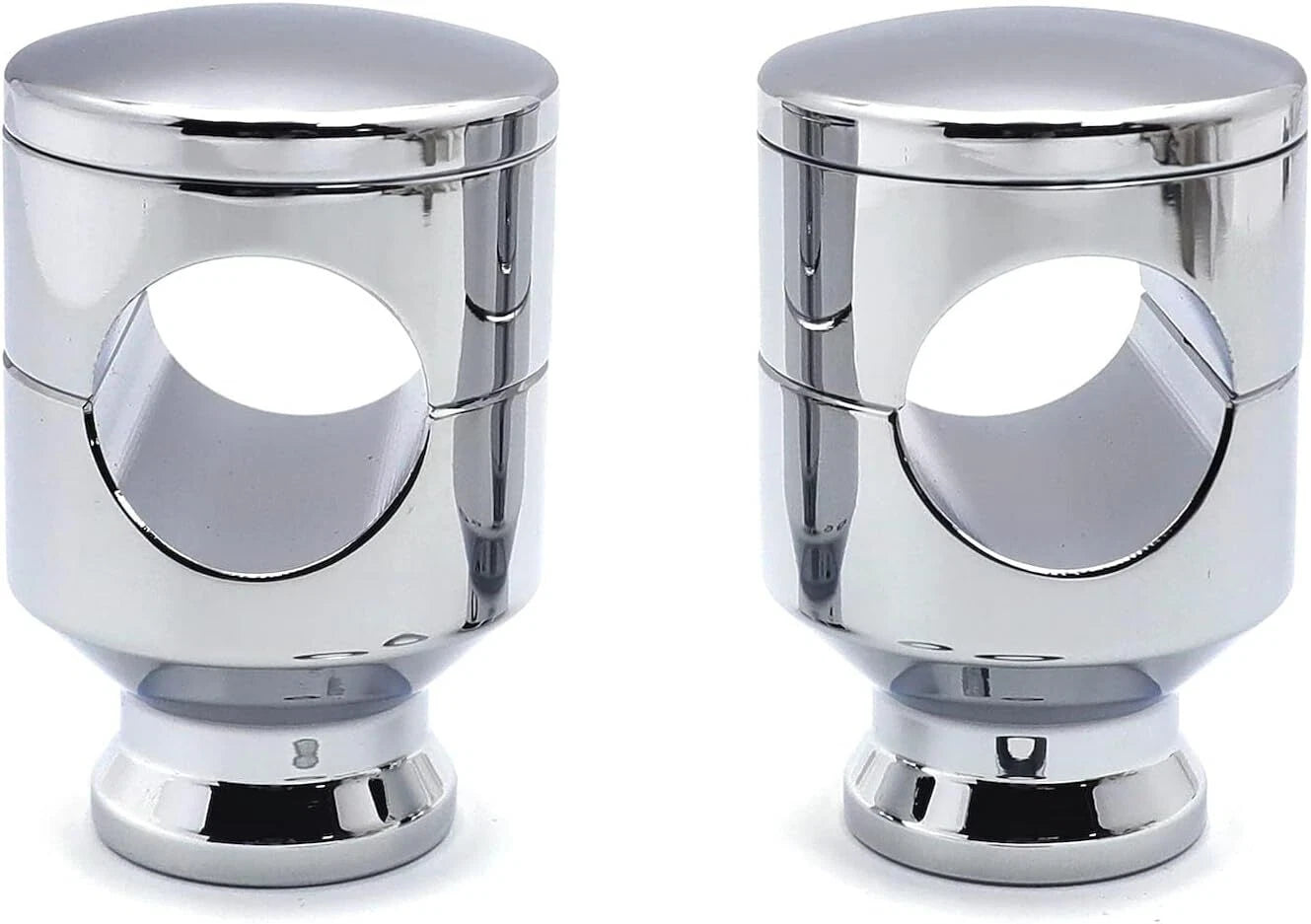 Chrome Straight 2" Rise Handlebar Risers for Harley
