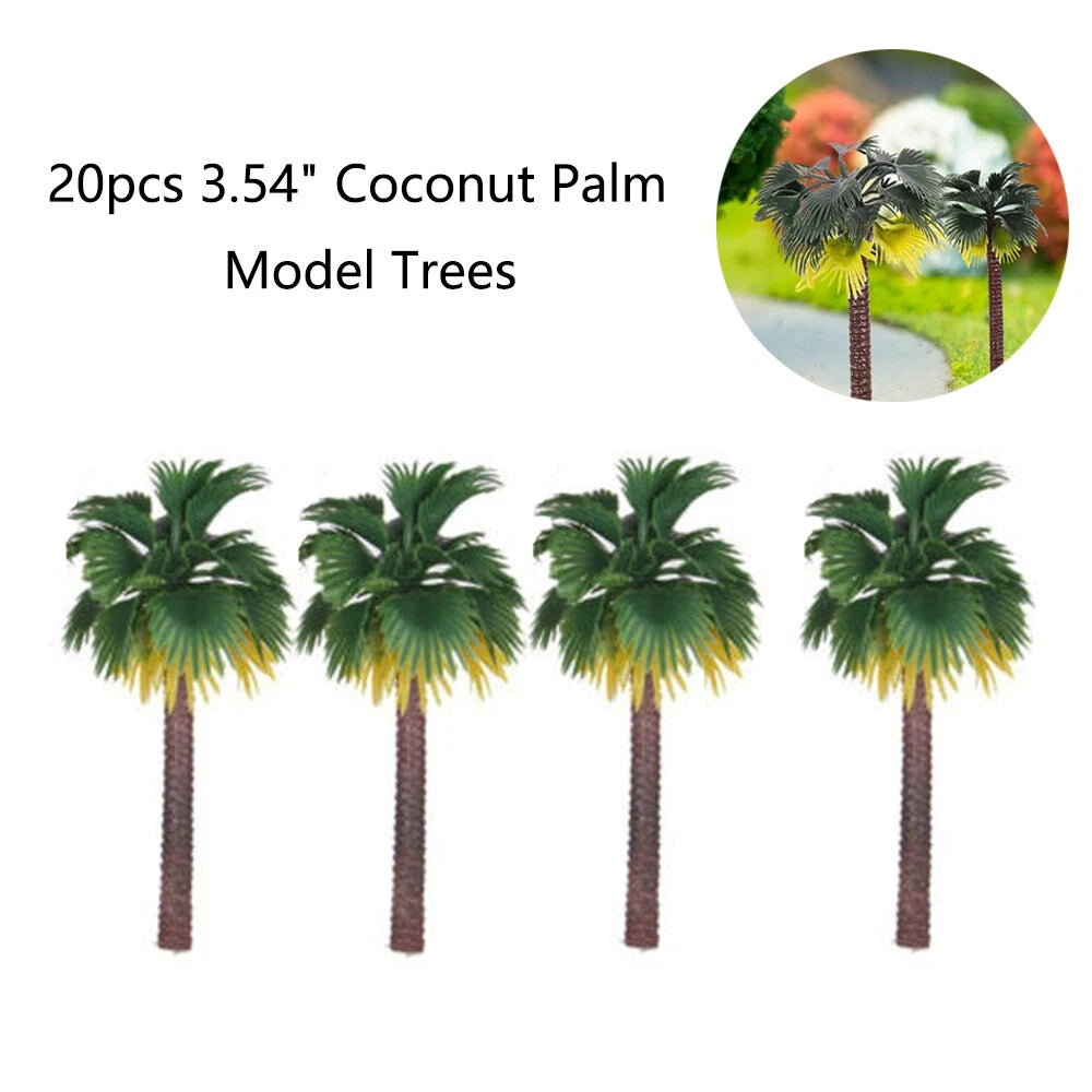 20pcs Miniature Coconut Palm Trees for Dioramas