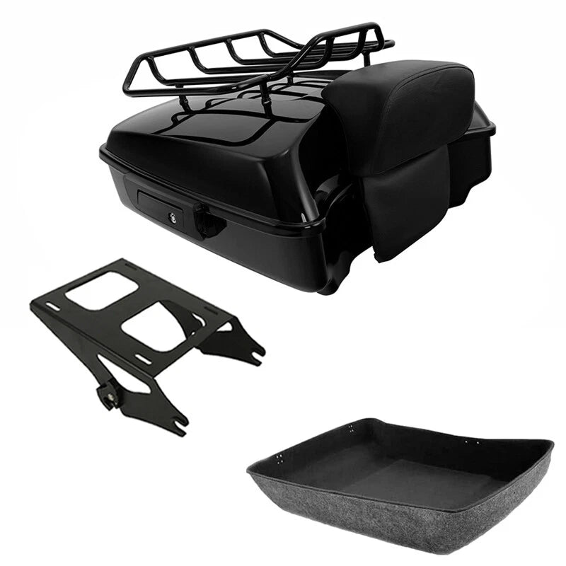Black Chopped Trunk Backrest Pad for Harley Road Glide (2014–2026)