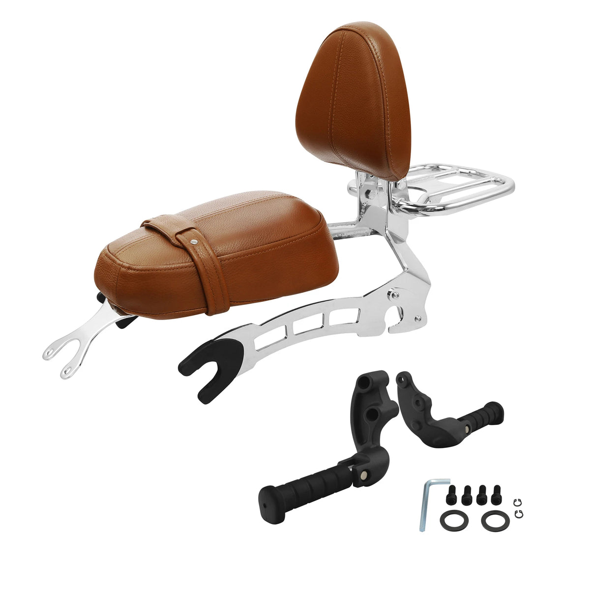 Passenger Seat Sissy Bar Backrest Footpegs Bracket for Indian Scout (2015–2024)