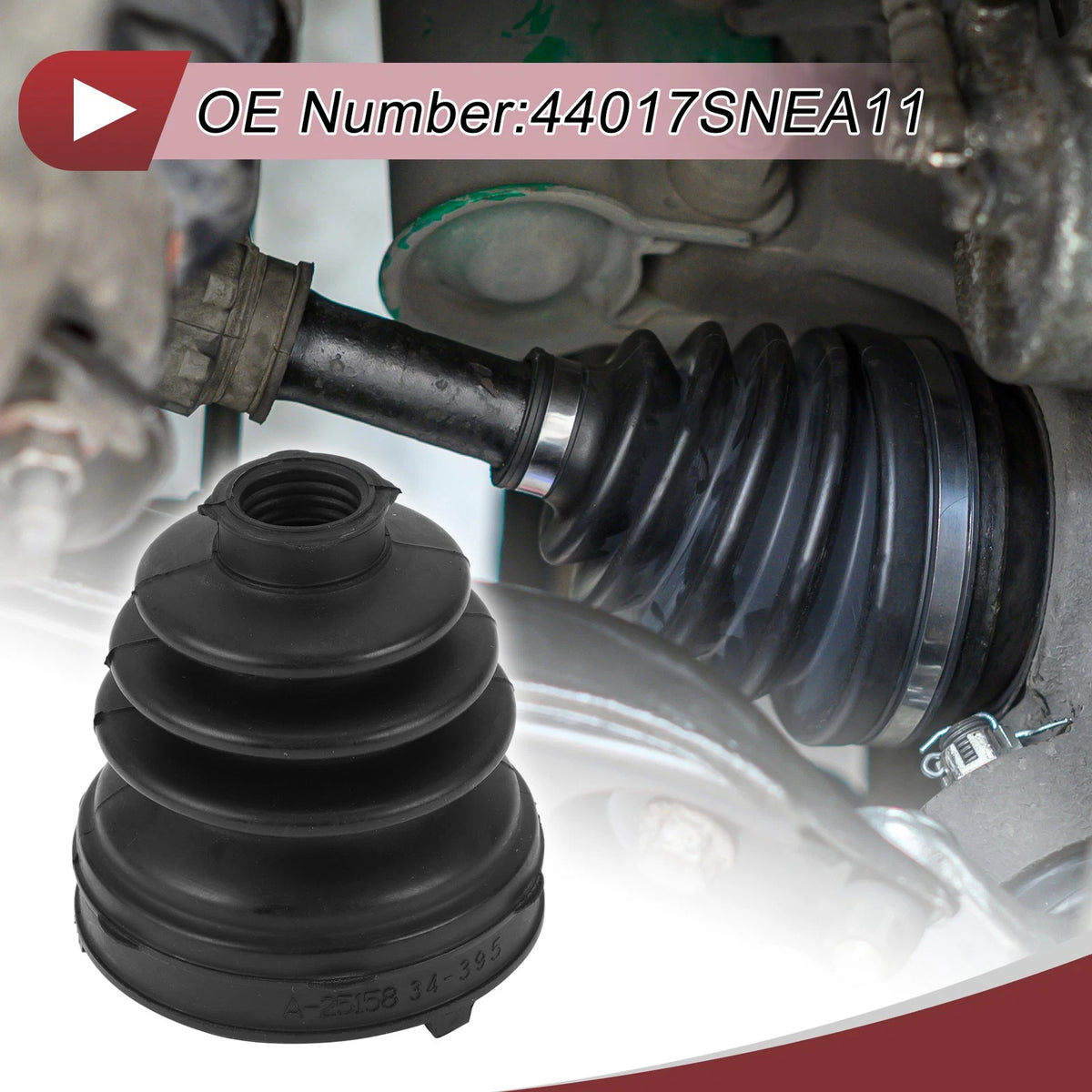 Left Inner CV Joint Boot Kit with Clamp for Honda Civic (2006–2011)