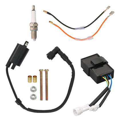 Ignition Coil CDI with Spark Plug Kit for Kawasaki Bayou 300 KLF300B (1988–2004)