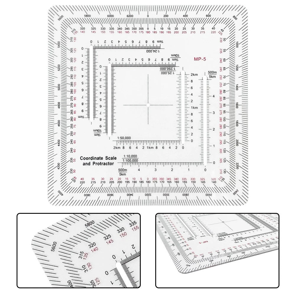 Coordinate Ruler with Protractor for Engineering Measurement Tool