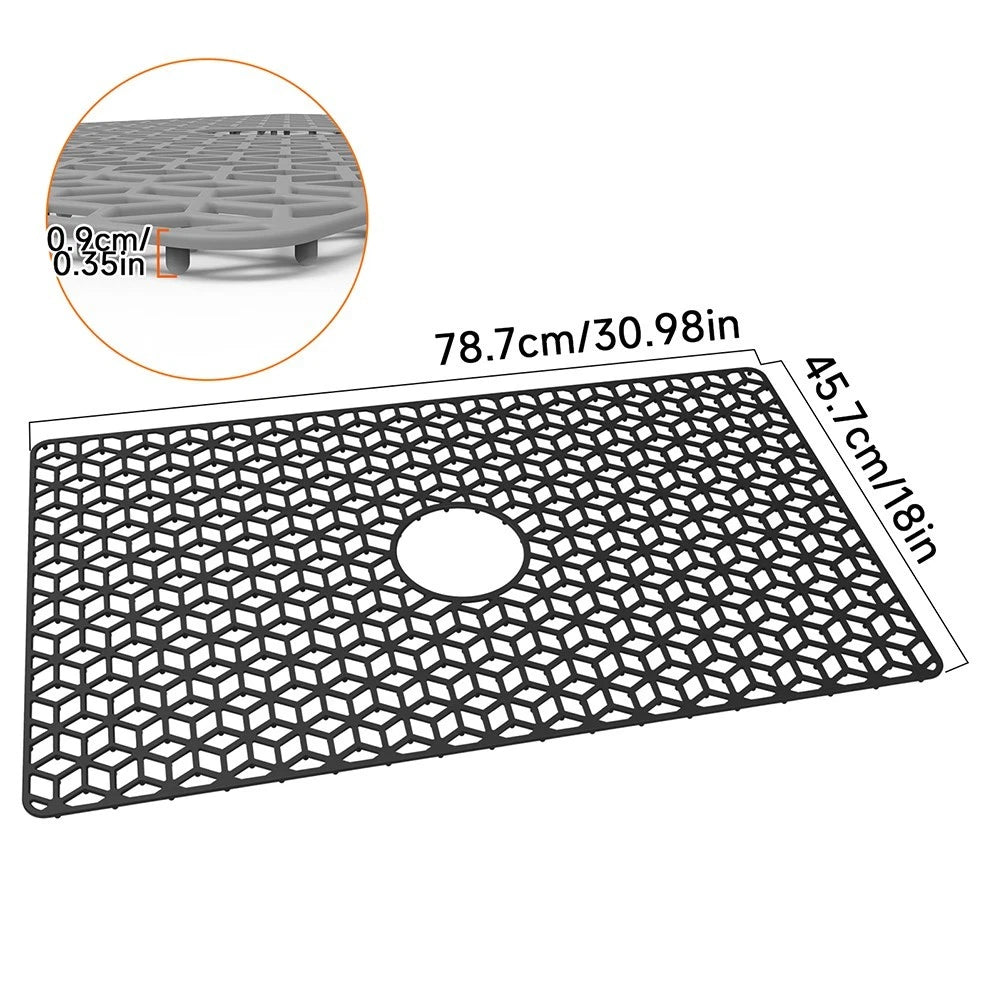Large Silicone Sink Protector 30" x 19" with Non-Slip Features