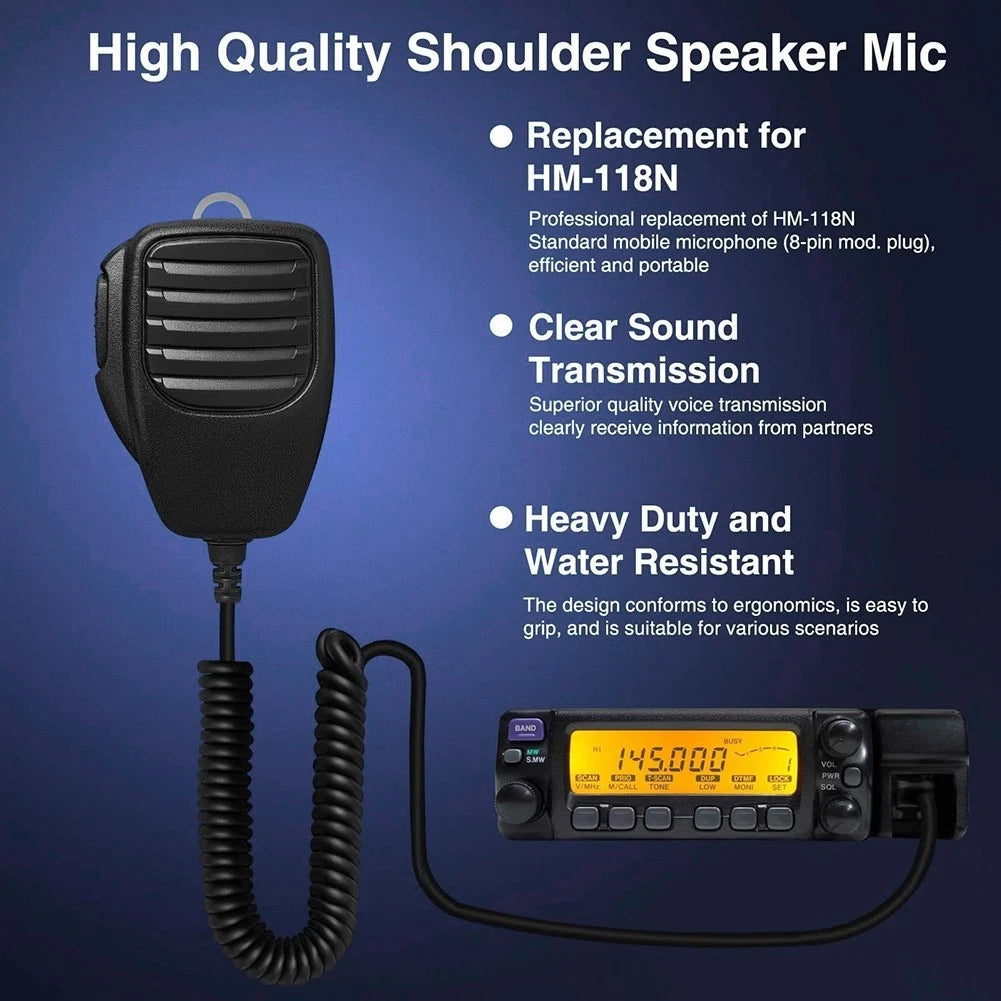 HM118N 8 Pin Speaker Mic for ICOM IC 207H IC 208H (Related Models)