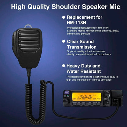 HM118N 8 Pin Speaker Mic for ICOM IC 207H IC 208H (Related Models)