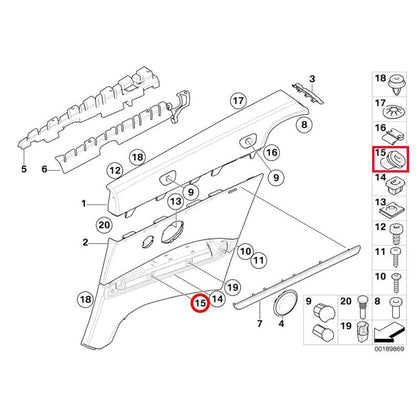 20x Interior Trim Moulding Clip Retainer for BMW E38 E39 E90 E91 E92 (1995–2012) 51458161557