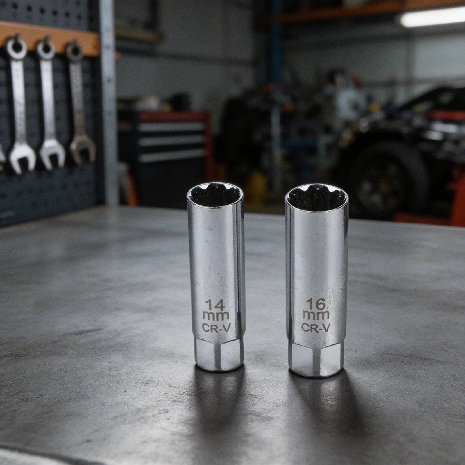 2X Spark Plug Socket Wrench Set 14mm 16mm Torque Adapter for Car Motorcycle