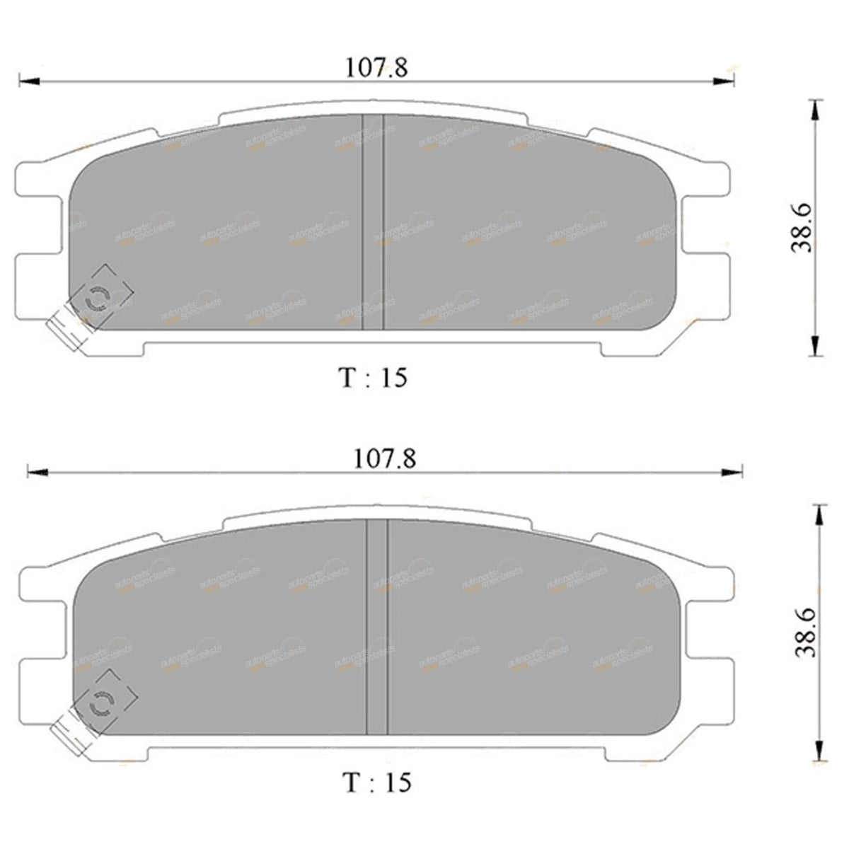 Rear Disc Brake Pad Set for Subaru Outback (1996–1998) BG BH 2.5L EJ25