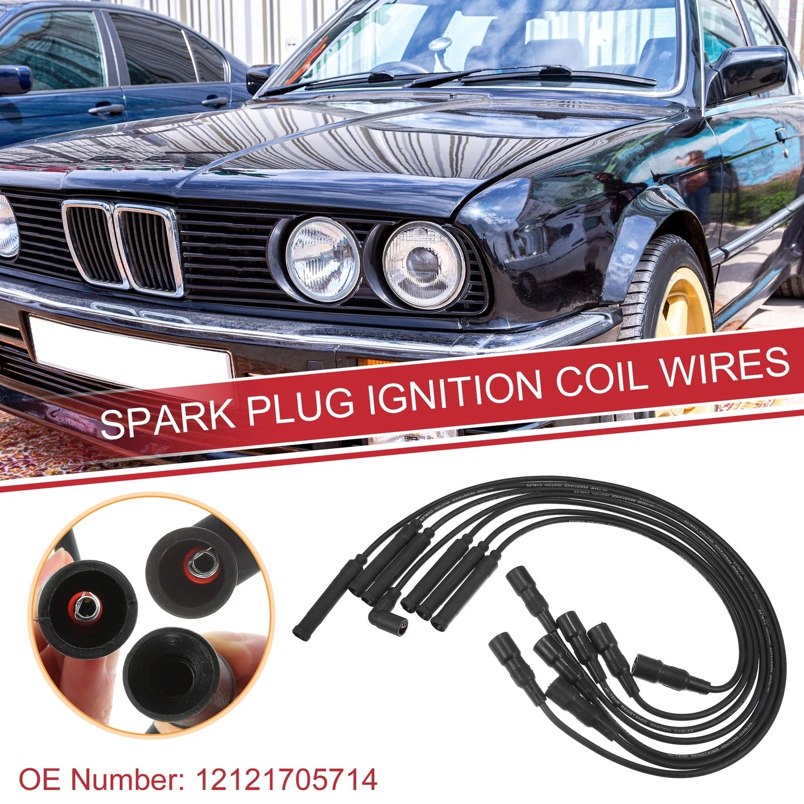 Ignition Coil Spark Plug Wire Set for BMW 325es (1986–1987)
