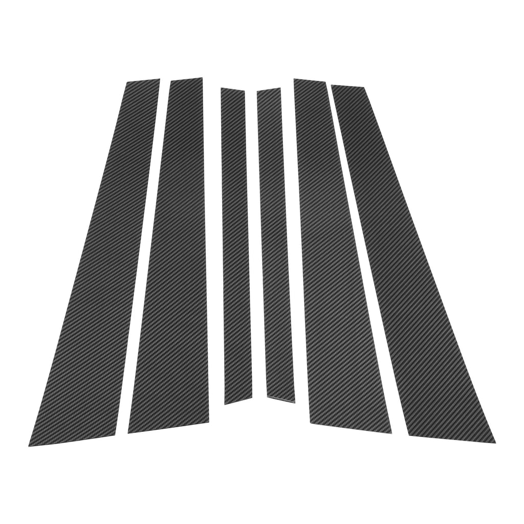 6 Pcs Door Pillar Window Trim Carbon Fiber Pattern for BMW 7-Series (1995–2001)
