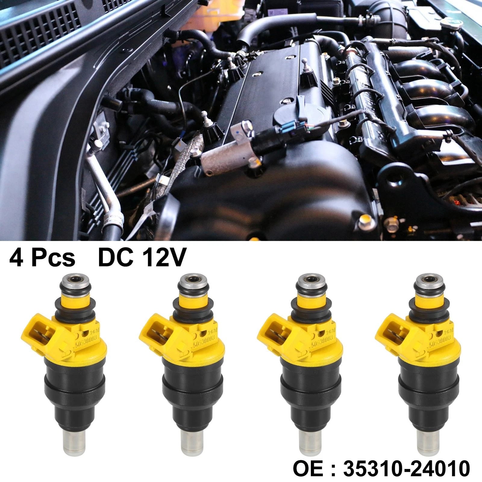 4pcs Fuel Injector Nozzle Replacement for Hyundai Excel (1991–1994)