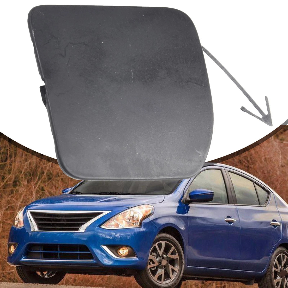 Front Bumper Tow Hook Cover Cap for Nissan Versa Sedan (2015–2016)